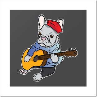 Singing French Bulldog Posters and Art